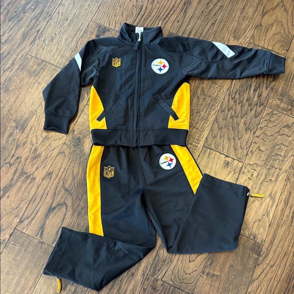 NFL Pittsburgh Steelers Black and Yellow Track Suit Set Little Kids’ Size 4T